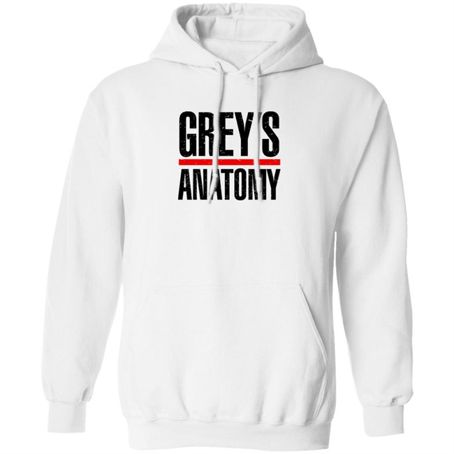 vtg Greys AnatomyLogo White Hoodie Sweatshirt