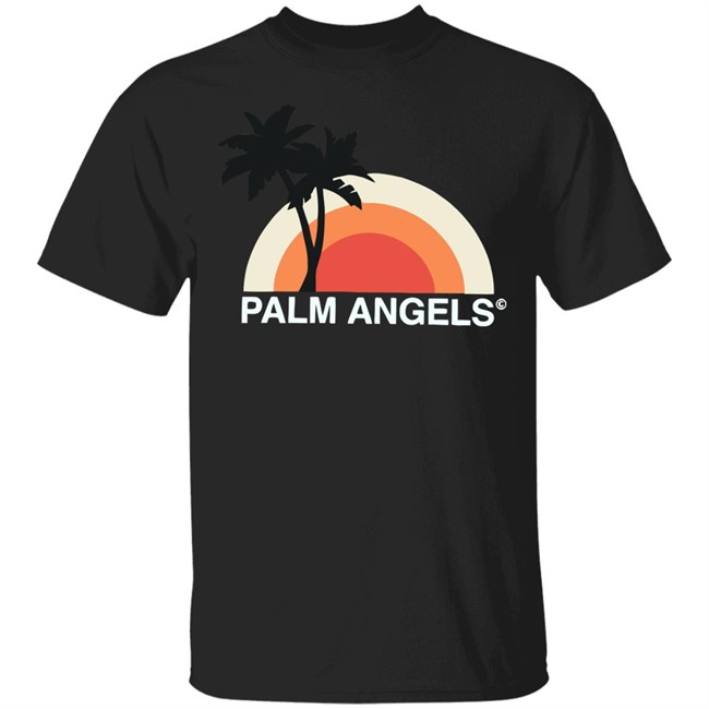 Sunset Palm Angels Shirt Plam Angels Shirt Sunser Black T Shirts