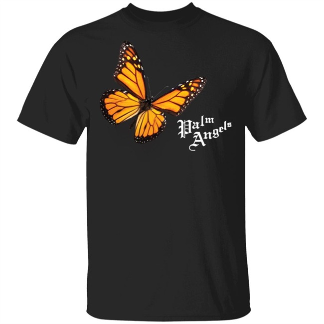 Butterfly Palm Angels Shirt Butterfly Black T Shirts