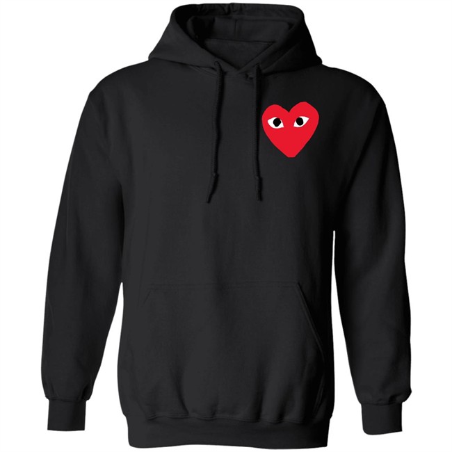 CDG Hoodie Comme Des Garcons Black Hooded Sweatshirt