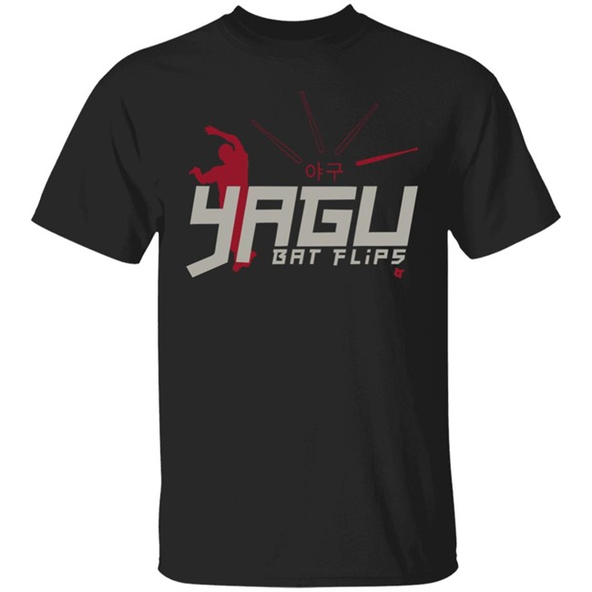 Yagu Bat Flips BreakingT Shirt BreakingT Yagu Bat Flips Black T Shirts